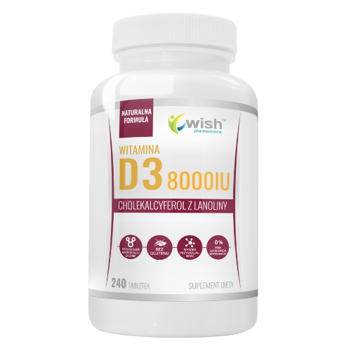 WISH Pharmaceutical - Vitamin D3 8000IU - 240tabs.