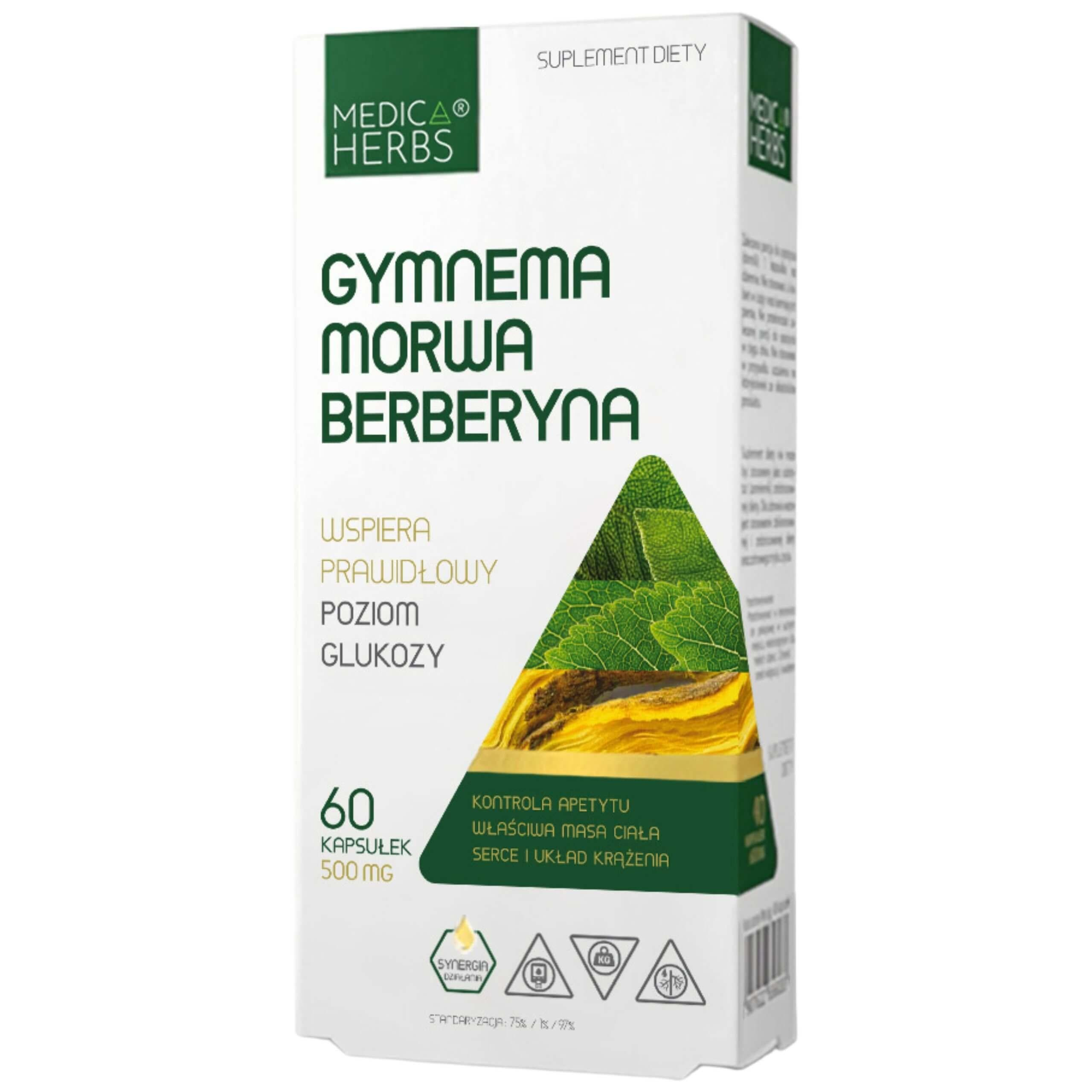 MEDICA HERBS - Gymnema Morwa Berberyna - 60caps.