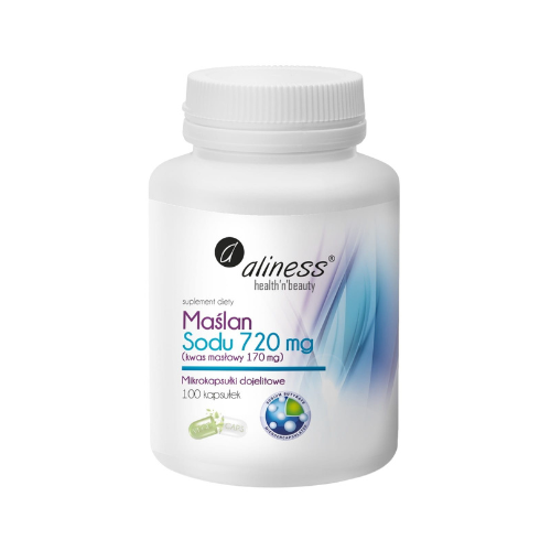 Maślan Sodu 720mg Kwas Masłowy 170mg. - 100caps.