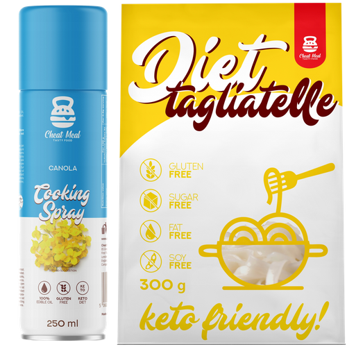 Makaron Konjac Tagliatelle 400g + OLEJ RZEPAKOWY w sprayu Cheat ZESTAW