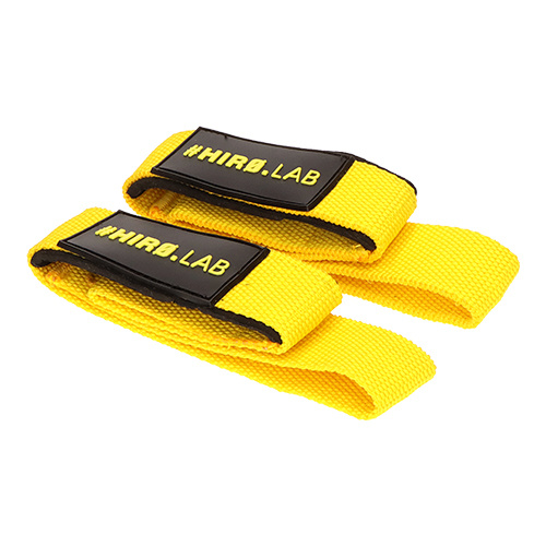 HIRO.LAB Cotton Strap - Rubber Logo New - Yellow - Paski do podnoszenia ciężarów